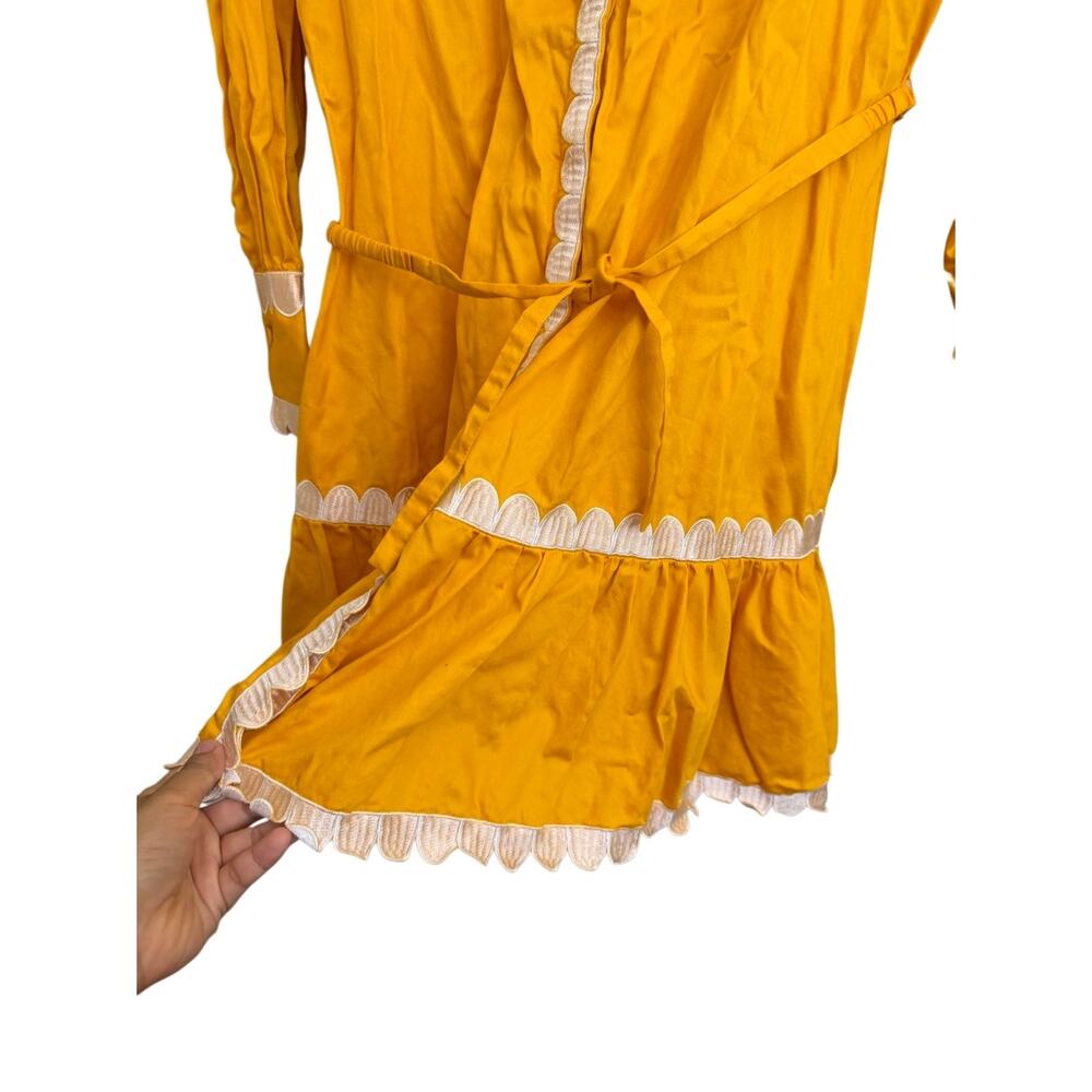 Cynthia Rowley Cecily Scallop Embroidery Shirt Mini Dress Size Small Summer - Picture 9 of 11